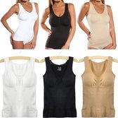 Corrigerende Dames Hemd | shapewear | Voorgevormde Cups |Figuurcorrigerend Top|Wit Maat S