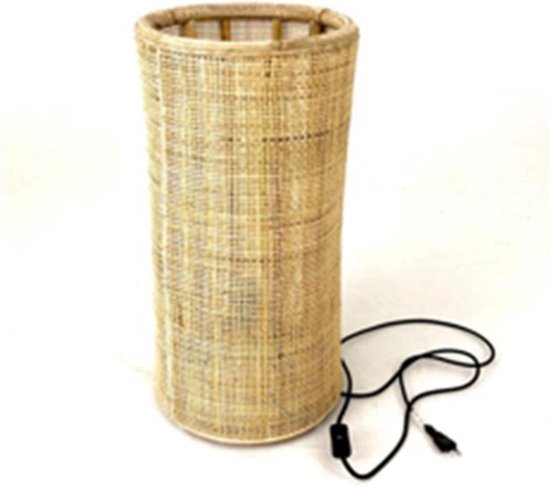 Bol Com Tafellamp Fijn Geweven Bamboe D X H 40 Cm