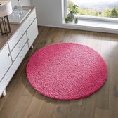 Rond vloerkleed hoogpolig effen Spectrum - roze 120 cm rond