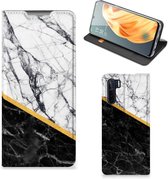 GSM Hoesje OPPO Reno3 | A91 Mobiel Case Marble White Black