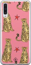 Samsung A70 hoesje siliconen - The pink leopard | Samsung Galaxy A70 case | Roze | TPU backcover transparant