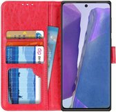 Samsung Galaxy Note 20 Hoesje Portemonnee Book Cover Rood