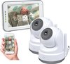 ELRO BC3000-2 Babyfoon Royale - met 12,7 cm Touchscreen Monitor HD- & Gratis App - Met extra camera - Voor 2 kinderen - Incl. Geluidsdetectie, Voedingsalarm en Temperatuursensor