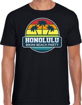 Honolulu zomer t-shirt / shirt Honolulu bikini beach party voor heren - zwart - Honolulu beach party outfit / vakantie kleding /  strandfeest shirt 2XL