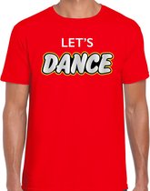 Dance party t-shirt / shirt lets dance - rood - voor heren - dance / party shirt / feest shirts / disco seventies feest shirts / festival outfit M