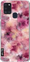 Casetastic Samsung Galaxy A21s (2020) Hoesje - Softcover Hoesje met Design - Smokey Pink Marble Print