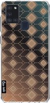 Casetastic Samsung Galaxy A21s (2020) Hoesje - Softcover Hoesje met Design - Abstract Diamonds Print