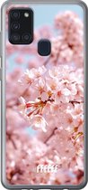 Samsung Galaxy A21s Hoesje Transparant TPU Case - Cherry Blossom #ffffff