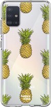 HappyCase Samsung Galaxy A71 Hoesje Flexibel TPU Ananas Print