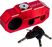 Kovix KHL-R Motor Scooter Grip Lock Handvat Voorrem Slot met 120db Alarm Rood