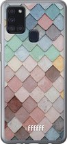 Samsung Galaxy A21s Hoesje Transparant TPU Case - Colour Tiles #ffffff
