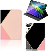 Bookcase Hoesje iPad Pro 11 (2020) Tablet Hoes met Magneetsluiting Customize Black Pink Shapes
