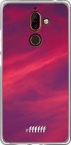 Nokia 7 Plus Hoesje Transparant TPU Case - Red Skyline #ffffff