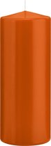 1x Oranje cilinderkaarsen/stompkaarsen 8 x 20 cm 119 branduren - Geurloze kaarsen oranje - Woondecoraties