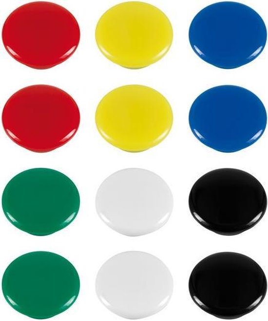12x Ronde koelkast/whiteboard magneten 20 mm gekleurd - Hobby en  kantoorartikelen | bol.com