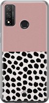 Huawei P Smart 2020 hoesje siliconen - Stippen roze | Huawei P Smart (2020) case | Roze | TPU backcover transparant