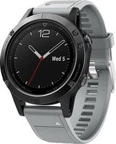 Siliconen Smartwatch bandje - Geschikt voor  Garmin Fenix 5 / 6 siliconen bandje - grijs - Horlogeband / Polsband / Armband