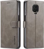LC.IMEEKE Luxe Book Case Geschikt voor Xiaomi Redmi Note 9 Pro / 9S Hoesje - Grijs
