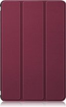 Shop4 - Geschikt voor Samsung Galaxy Tab S7 Hoes/ Samsung Galaxy Tab S8 Cover - Smart Book Case Donker Rood