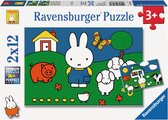 Ravensburger puzzel nijntje bij de dieren-  2x12 stukjes - kinderpuzzel