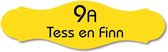 Naamplaatje geel sierlijk t.b.v. brievenbus, 12x4 cm - Naamplaatje voordeur - Naambordje - Naamplaatje Brievenbus - Gratis verzending!