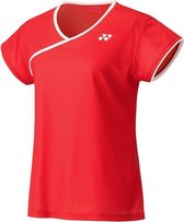 Yonex Tennisshirt Tourn Dames Polyester Rood/wit Maat Xs