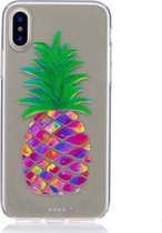 GadgetBay Kleurrijk ananas hoesje iPhone X XS cover fruit doorzichtig