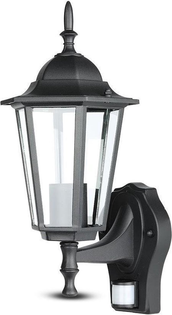 Kruipen het formulier Melancholie V-tac VT-751 Klassieke wandlamp met sensor - 1 Lichts - Zwart - IP44 |  bol.com