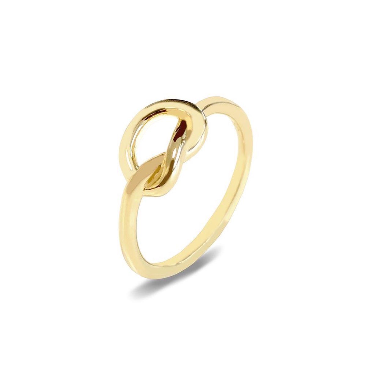 New Bling 9NB-0284 58 Zilveren damesring met geknoopt hart - zilver - maat 58 - hart - goudkleurig