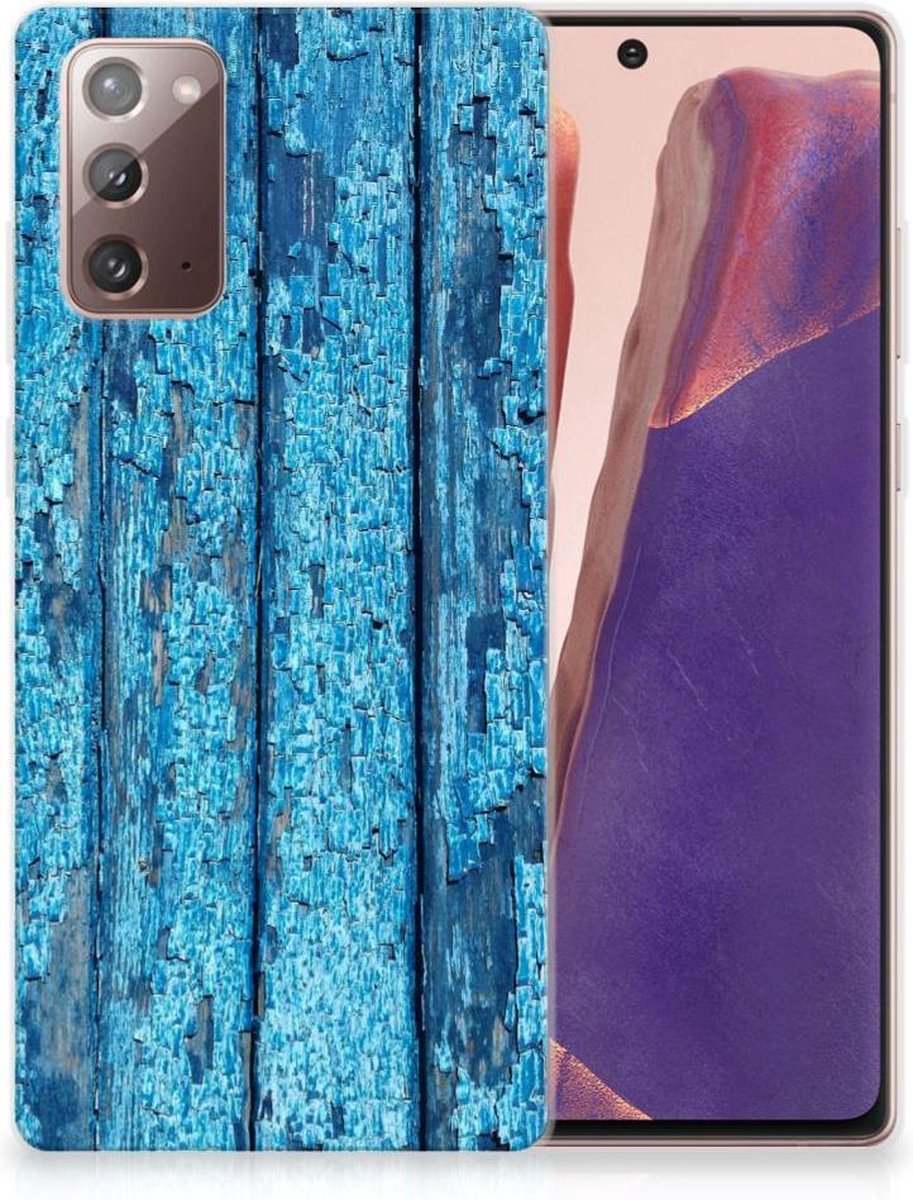 Samsung Note 20 Bumper Hoesje Wood Blue