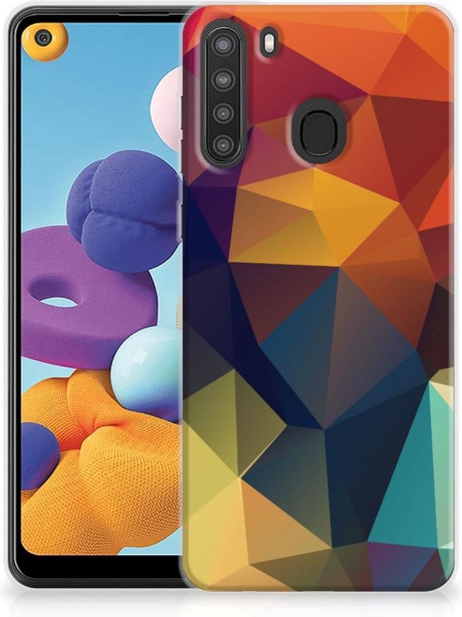 Samsung Galaxy A21 TPU Hoesje Polygon Color