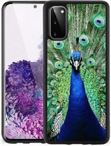 GSM Hoesje Geschikt voor Samsung Galaxy S20 Siliconen Back Cover met Zwarte rand Pauw