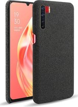 Oppo A91 Stof Hard Back Cover Zwart