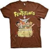 The Flintstones Heren Tshirt -2XL- The Flintstones Bruin