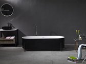 Mawialux vrijstaand bad - 170x70cm - Solid surface - Wit-zwart