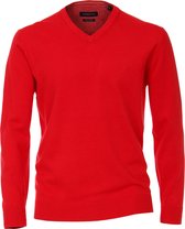 Casa Moda heren trui katoen V-hals - rood - Maat: XXL