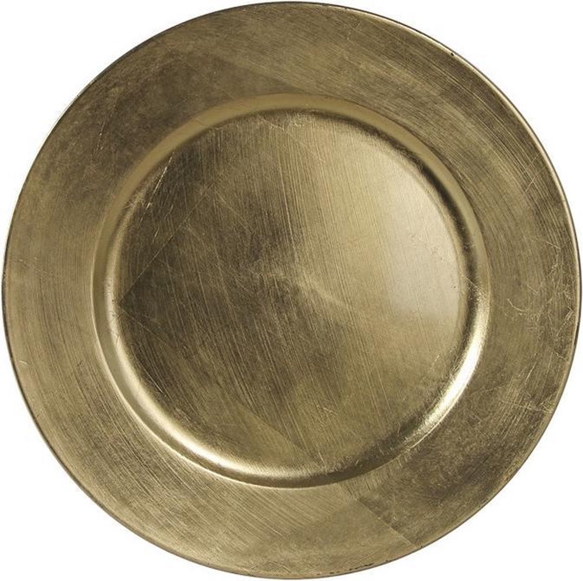 Othmar Decorations Kaarsenbord - goud glimmend - D33 cm - kunststof - kaarsen onderborden