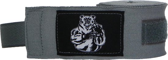 ORCQ Bear boxing handwraps- Boks Wraps - Boksbandages - Kickboks bandage - Paar - 450cm Grijs - Orcq