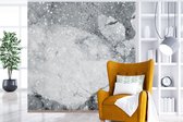 Behang - Fotobehang Marmer - Glitter - Grijs - Breedte 220 cm x hoogte 220 cm