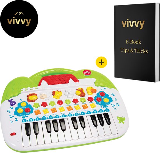 hahaland Muziekspeelgoed, olifant, babyspeelgoed vanaf 3 tot 6 maanden, motoriekspeelgoed, muziekinstrumenten met licht en geluid, kindertoetsenbord