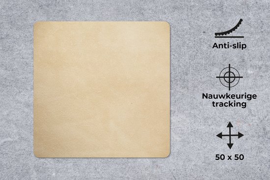Tapis de souris XXL - Sous-main - Tapis de bureau - Cuir - Structure - Aspect cuir - Beige - 50x50 cm - Tapis de souris XXL