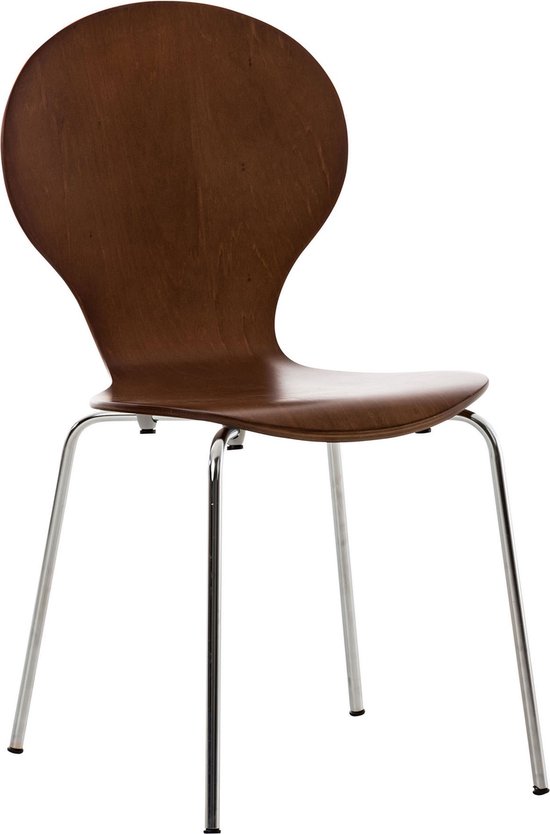 Bezoekersstoel - Stoel Bruin - Met rugleuning - Vergaderstoel - Zithoogte 45cm