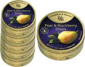 6 Blikjes Pear & Blackberry Drops á 200 gram - Voordeelverpakking Snoepgoed
