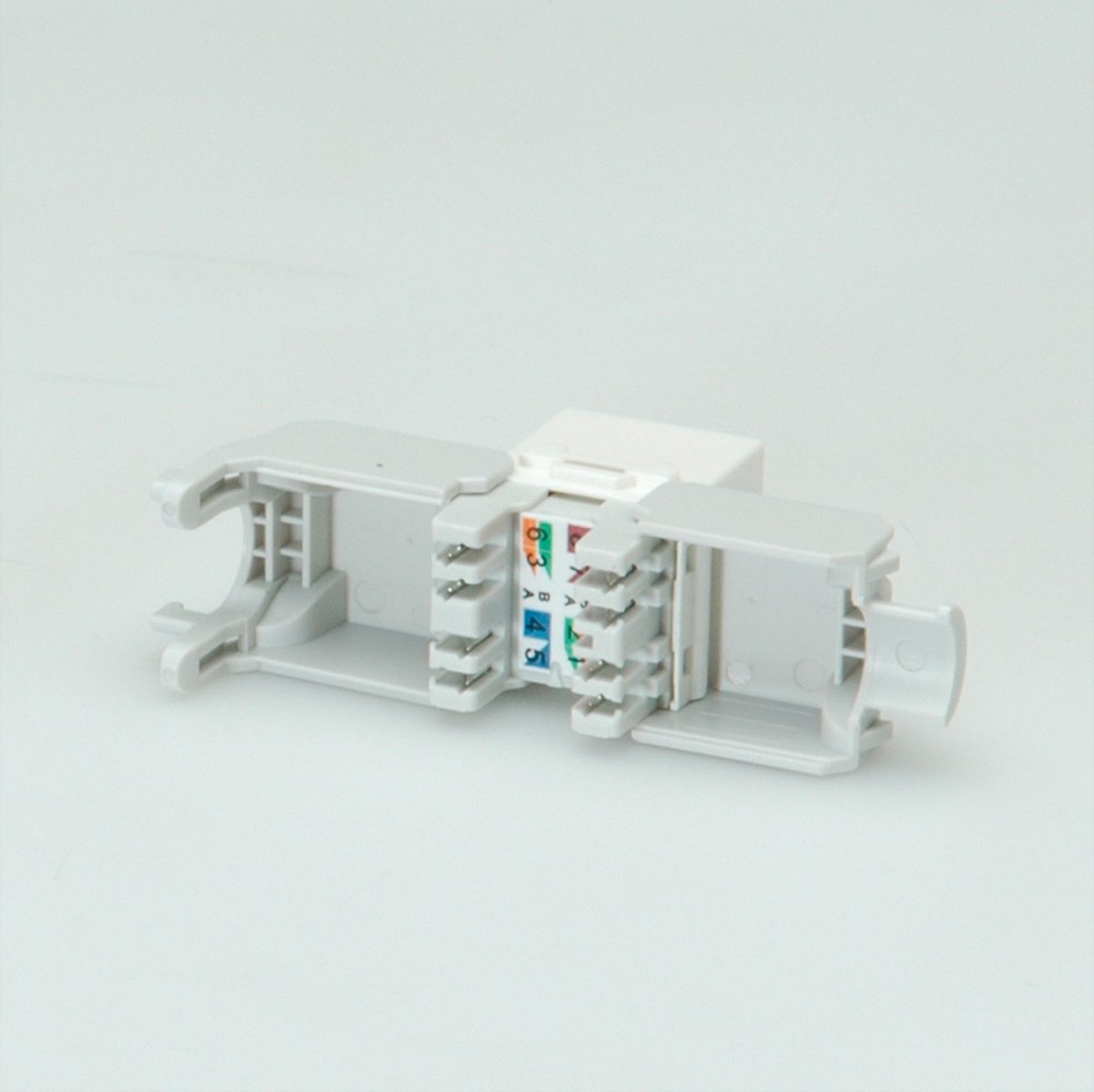 ROLINE Cat.6 (Class E) Keystone, onafgeschermd, wit, geen gereedschap nodig