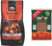 Pack de démarrage BBQ - briquettes de charbon de bois 3 kilos - allume-feux pour barbecue 32x