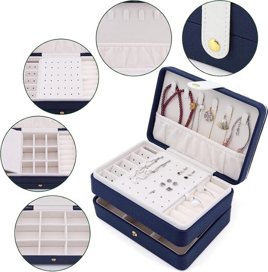 Podazz Dames Sieraden Organizer Leren Sieraden Doos Kast Podazz Dames Sieraden Organizer Leren Sieraden Doos Kast