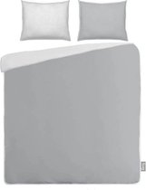 iSeng Uni Double - Dekbedovertrek - Lits-jumeaux - 240x200/220 cm + 2 kussenslopen 60x70 cm - Grey/White