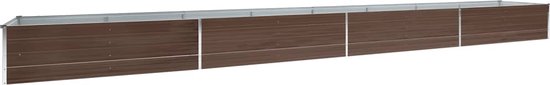 VidaXL Plantenbak – 600x80x45 Cm, Gegalvaniseerd Staal, Bruin, Open Bodem, Ideaal Voor Groenten, Kruiden En Bloemen