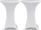 vidaXL - Jupe de table debout - blanc - Ø80 cm - Lot de 2