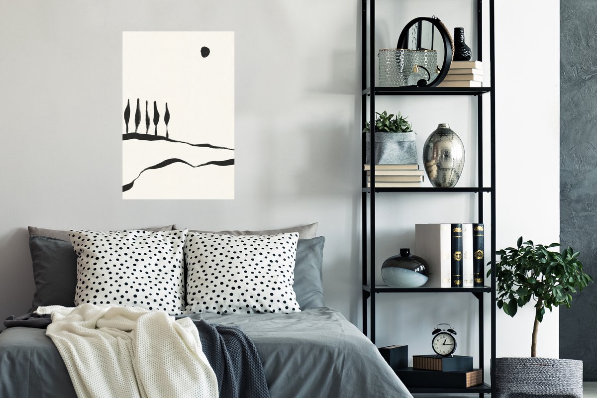 Poster Landschap - Abstract - Zwart - Wit - 40x60 cm